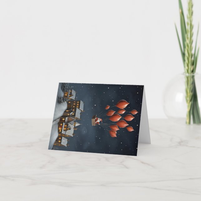 Cartão de Natal Caprichoso do Papai Noel em Branco (Frente)