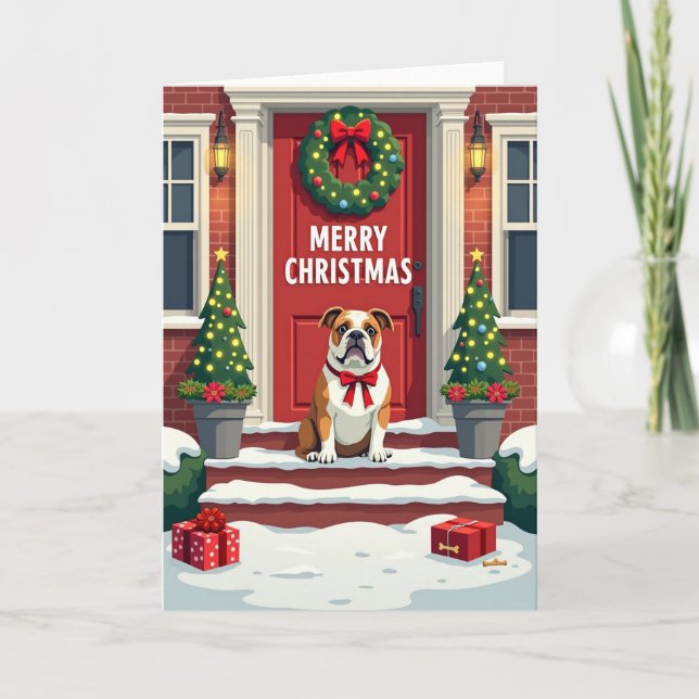 Cartão de Natal Casa de Cachorro Fofo (Frente)