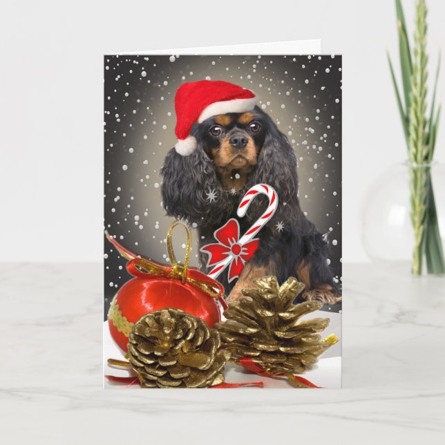 Cartão de Natal Cavalier King Charles (Frente)