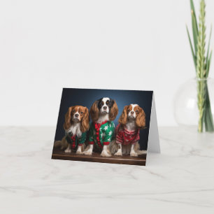 Cartão de Natal Cavalier King Charles Spaniels