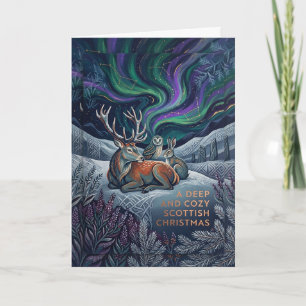 Cartão de Natal Celta Escocês de Vidro Colorido