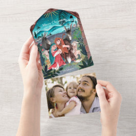 Cartão de Natal Cena de Natividade Religiosa