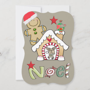 Cartão de Natal chapinha Homem de Biscoito de geng