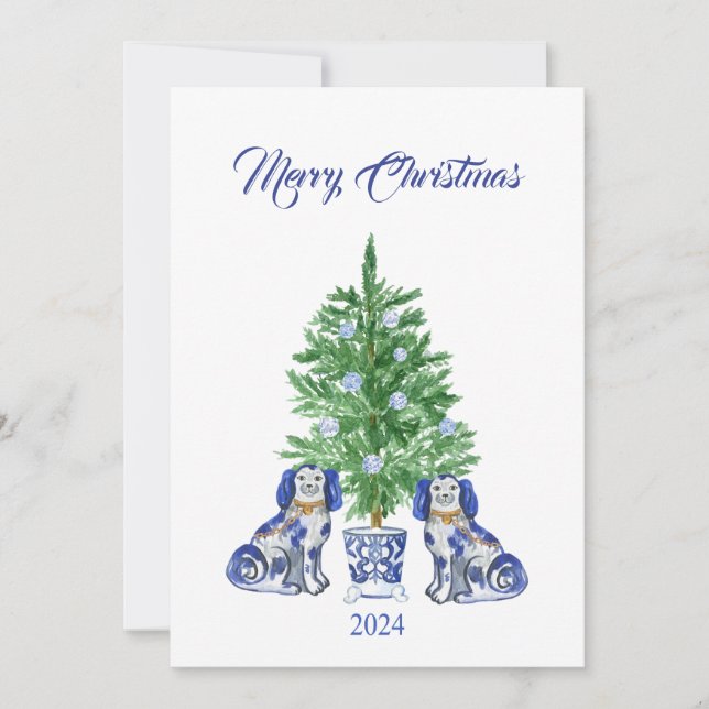 Cartão de Natal Chinoiserie Staffordshire (Frente)