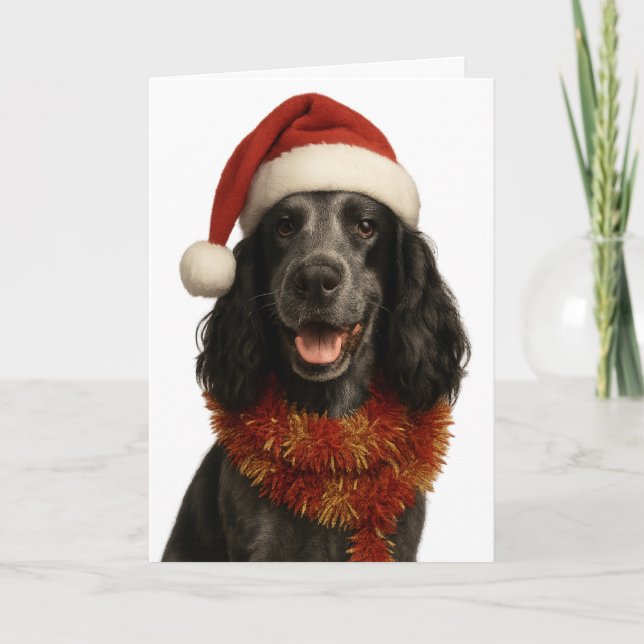 Cartão de Natal Cocker Spaniel Feliz (Frente)