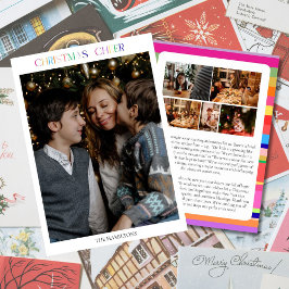 Cartão de Natal Colorido com 6 Fotos para a Famíli