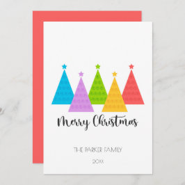 Cartão de Natal Colorido de Árvores de Natal