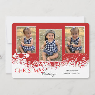 Cartão de Natal com 3 Fotos de Férias