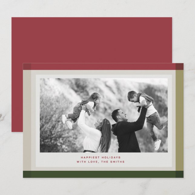 Cartão de Natal com Bloco de Cores (Frente/Verso)