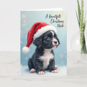 Cartão de Natal com Cachorrinho de Chapéu