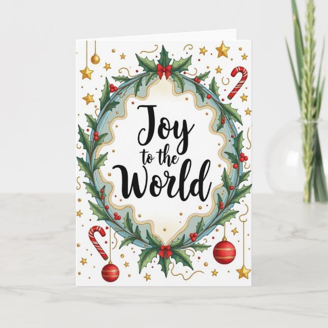 Cartão de Natal com Caligrafia Alegre (Frente)