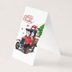 Cartão de Natal com caminhão do Papai Noel de dese