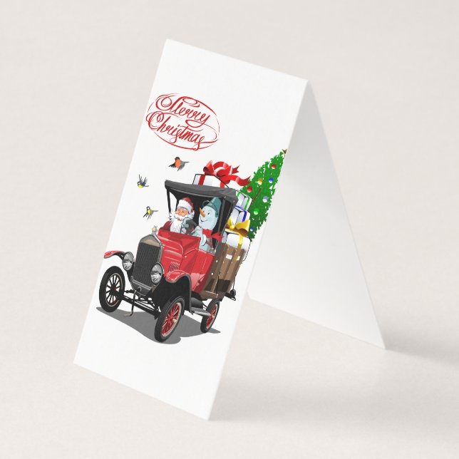 Cartão de Natal com caminhão do Papai Noel de dese (Verso)