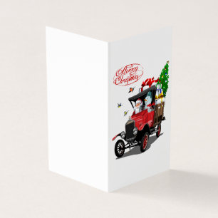 Cartão de Natal com caminhão do Papai Noel de dese