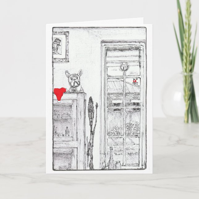 Cartão de Natal com cão bonito (Frente)