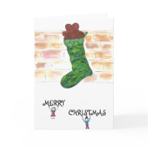 Cartão de Natal com carateres empinados e esquisit