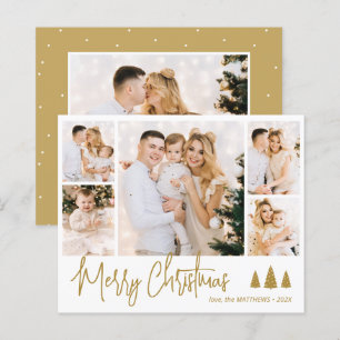 Cartão de Natal com Colagem de 5 Fotos e Roteiro B
