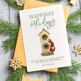 Cartão de Natal com Colagem de Foto de Esquilos em