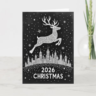 Cartão de Natal com Contorno Branco