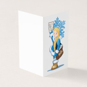 Cartão de Natal com desenho animado Snow Maiden -