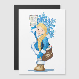 Cartão de Natal com desenho animado Snow Maiden -