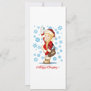 Cartão de Natal com desenho animado Snow Maiden -