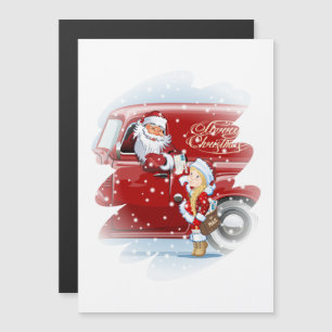 Cartão de Natal com desenho animado Snow Maiden -