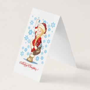 Cartão de Natal com desenho animado Snow Maiden -