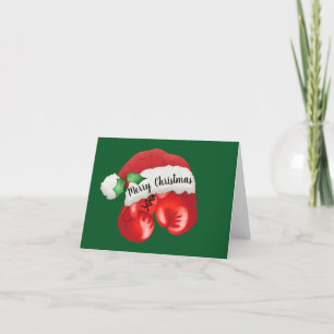 Cartão de Natal com Desenho de Luvas de Boxe