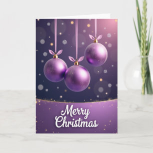 Cartão de Natal com Enfeite Roxo
