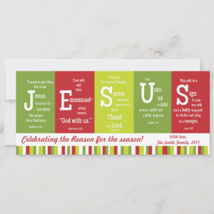 Cartão de Natal com Escrito Sagrado de 2 Lados-JES