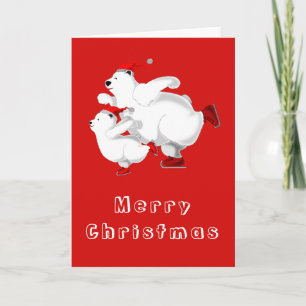 Cartão de Natal com Família de Ursos de Pé