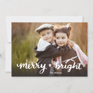 Cartão de Natal com feliz e Bright