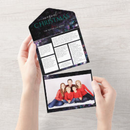 Cartão de Natal com foto da família e newsletter