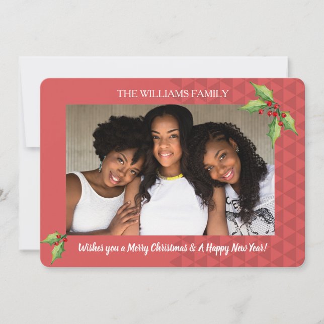 Cartão de Natal com Foto da Holly Radiante (Frente)