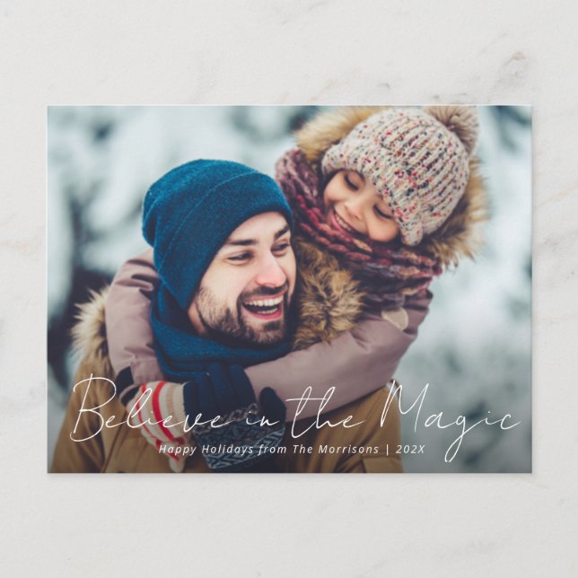 cartão de Natal com foto de roteiro fino (Frente)