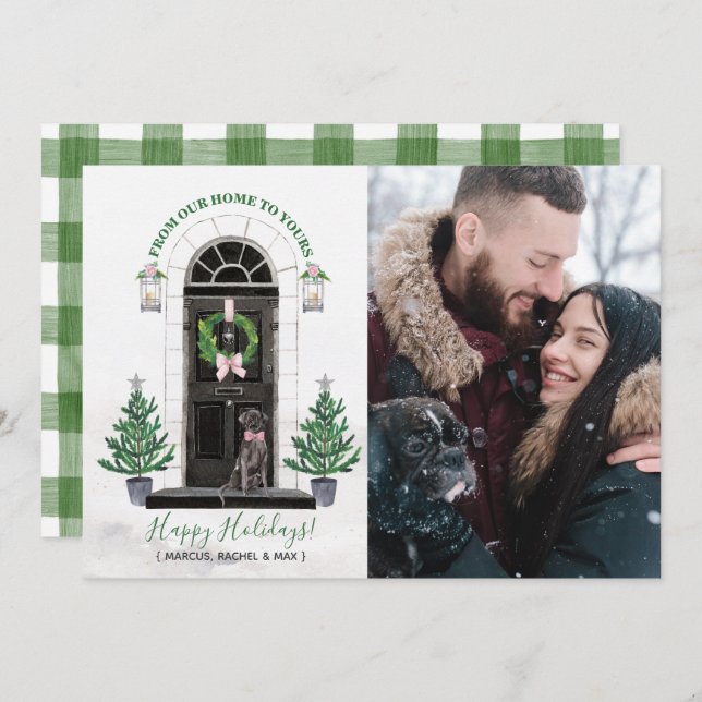 Cartão de Natal com Foto do Labrador Retriever Pre (Frente/Verso)