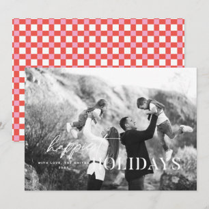 Cartão de Natal com Foto e Texto Branco Feliz Féri