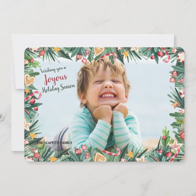 Cartão de Natal com Foto em Aquarela (Frente)