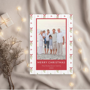 Cartão de Natal com Foto em Estilo Grandmillennial