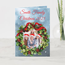 Cartão de Natal com Foto Personalizada da Família