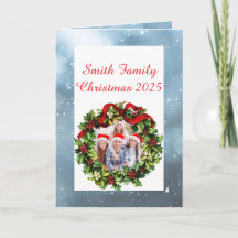 Cartão de Natal com Foto Personalizada da Família