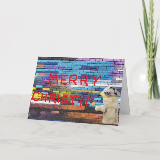 Cartão de Natal com Grafite Feliz Natal (Frente)