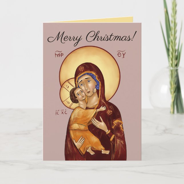 Cartão de Natal com Ícone Ortodoxo (Frente)