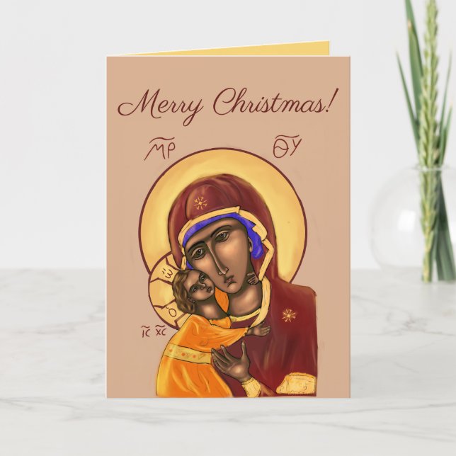 Cartão de Natal com Ícone Ortodoxo (Frente)
