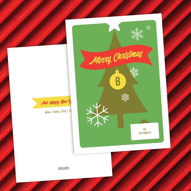 Cartão de Natal com Ícones de Natal monogramas (Criador carregado)