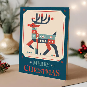 Cartão de Natal com Ilustração de Rena Design
