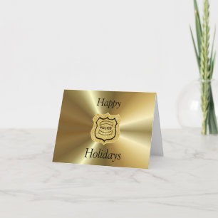 Cartão de Natal com Insígnia ou Escudo Dourado da