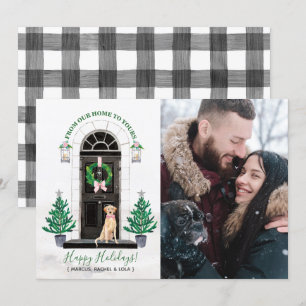 Cartão de Natal com Labrador Retriever amarelo