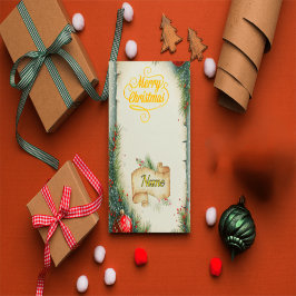 Cartão de Natal com Nome da Família Personalizado,